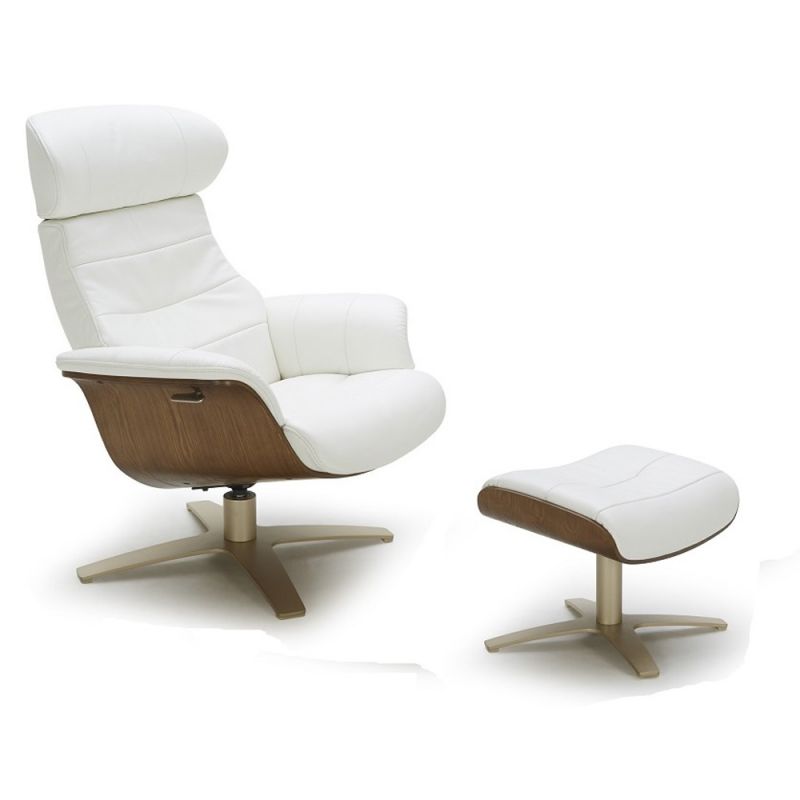 J&M Furniture - Karma White Chair and Ottoman