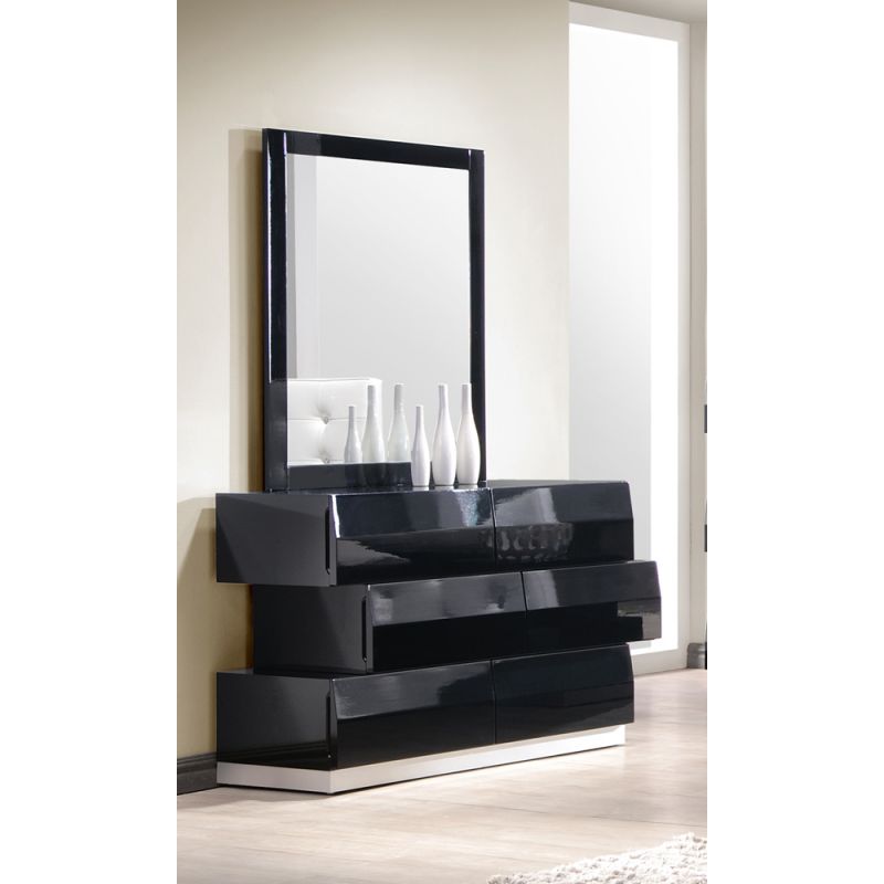 J&M Furniture - Milan Dresser & Mirror in Black - 176871-DM