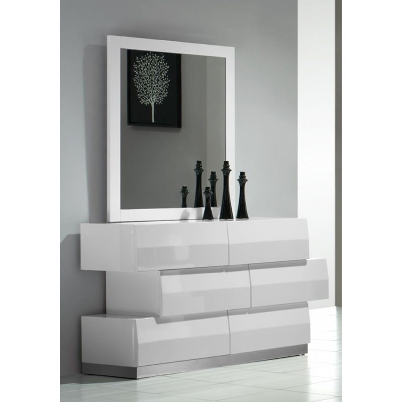 J&M Furniture - Milan Dresser & Mirror in White - 17687-DM