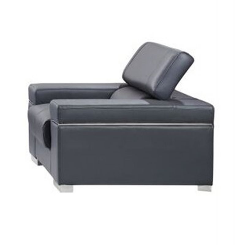 J&M Furniture - Soho Chair in Grey Leather - 176551113-C-GR