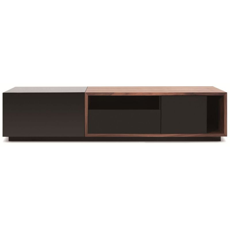 J&M Furniture - TV Stand in Black High Gloss & Walnut - 17875