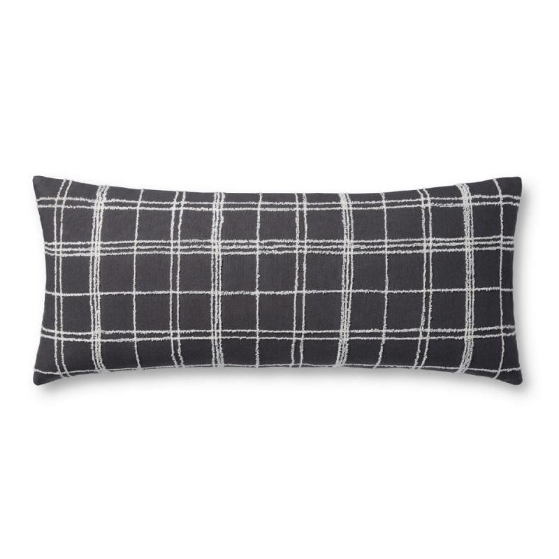 Jean Stoffer x Loloi - Bernadette Graphite / Ivory 13'' x 35'' Cover Only Pillow - P145PJS0012GTIVPI29