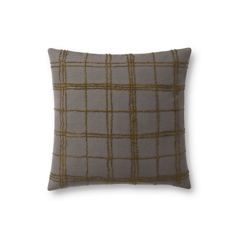 Jean Stoffer x Loloi - Edward Charcoal / Olive 18'' x 18'' Cover Only Pillow - P145PJS0010CCOLPIL1