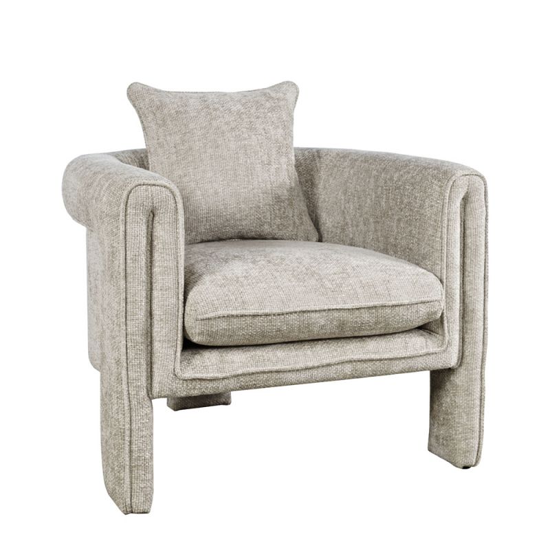 Jofran - Adley Modern Upholstered Vintage Accent Armchair with Pillow - ADLEY-CH-OYSTER