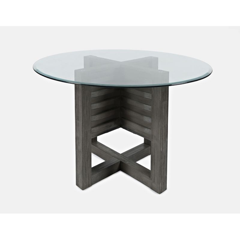 Jofran - Altamonte Round Dining Table with Glass Top - Brushed Grey - 1855-48BG48RD
