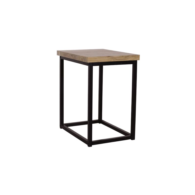 Jofran - Ames Solid Wood Modern Chairside End Table - Natural and Black - 2058-7