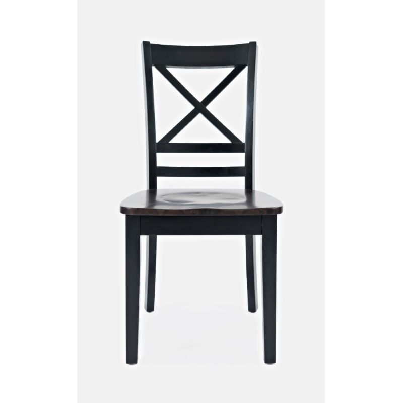 Jofran - Asbury Park X Back Chair in Black/Autumn (Set of 2) - 1845-373KD