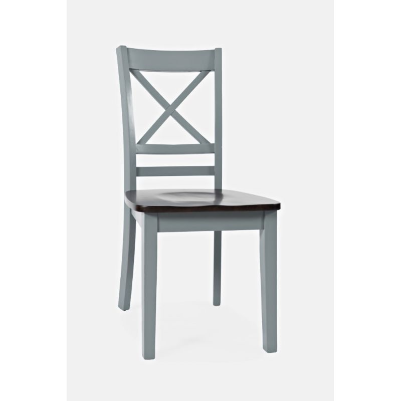Jofran - Asbury Park X Back Chair in Grey/Autumn (Set of 2) - 1815-373KD