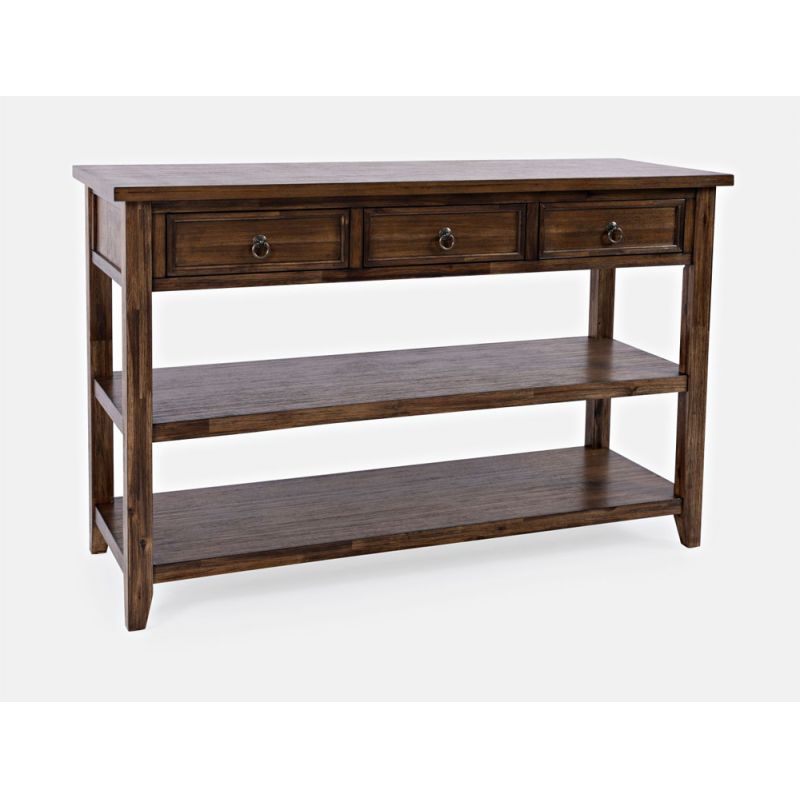 Jofran - Bakersfield Sofa Console Table with Three Drawers - Wire Brush Brown - 1900-4