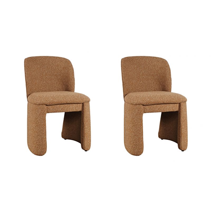 Jofran - Breck Mid-Century Modern Curved Upholstered Dining Chair - Set of 2 - 2381-BRECKCHBRK