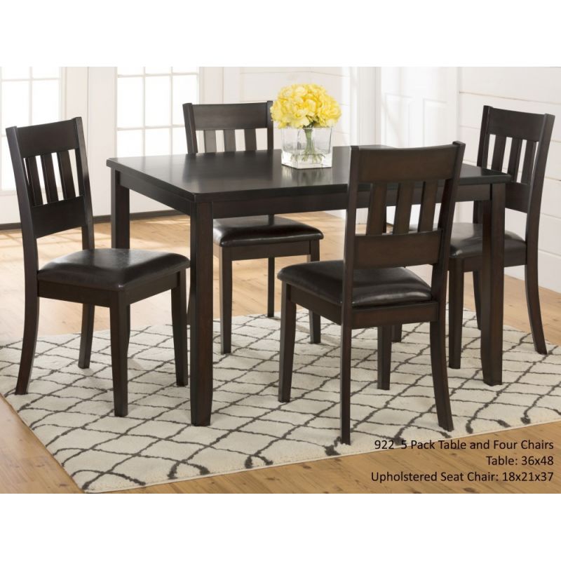 Jofran - Dark Rustic Prairie 5 in Packin Table and 4 Chairs - 922