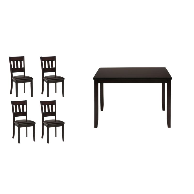 Jofran - Dark Rustic Prairie 5-Pack- Table and 4 Faux Leather Chairs - 922