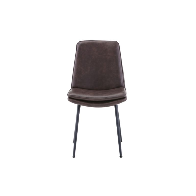 Jofran - Draper Mid-Century Modern Upholstered Faux Leather Dining Chair (Set of 4) Dark Brown - 2201EC-DRAPERCHAIR