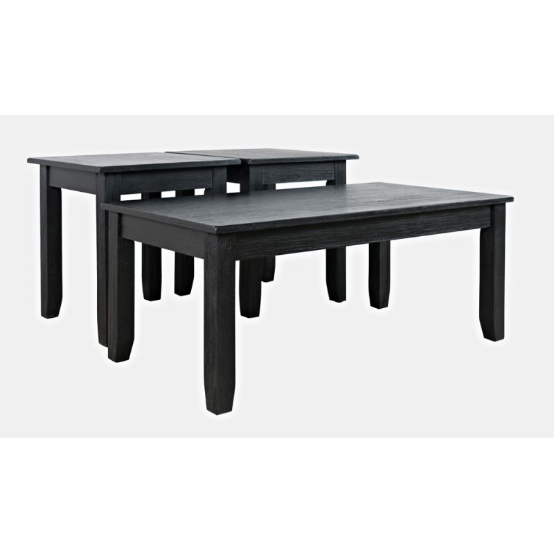 Jofran - Eros Contemporary 3 Piece Coffee Table Set - Brushed Black - 2089-BLK