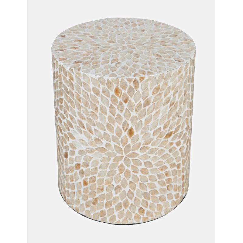 Jofran - Global Archive Small Terrazzo Capiz Shell Accent Table - Sand - 1730-2814SND