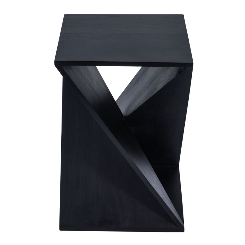 Jofran - Global Archive Solid Mango Hardwood Modern Angled Jasper Table, Black - 1730-5323