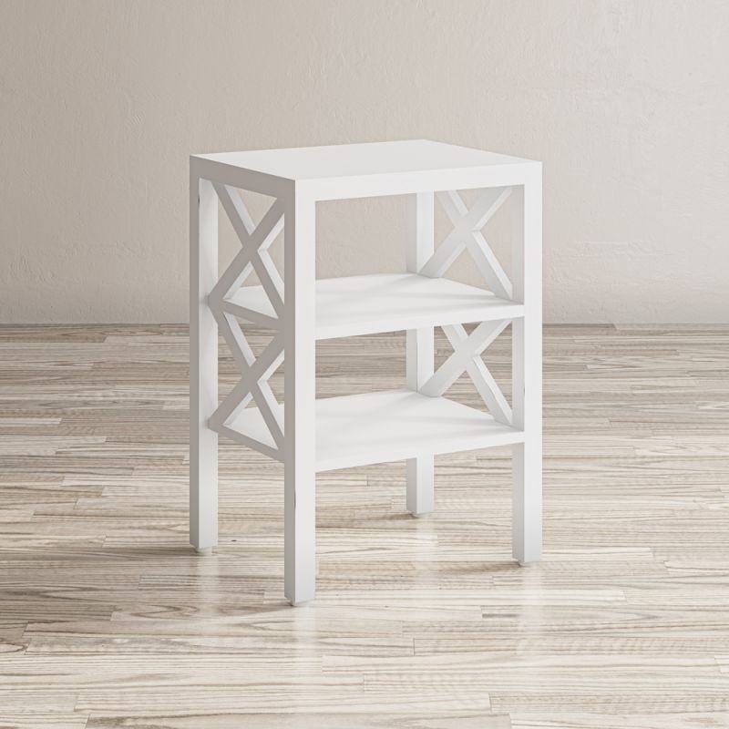 Jofran - Global Archive Solid Wood X-Side Accent Table - White - 1730-3420