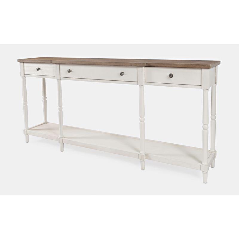 Jofran - Grafton Farms 70'' Console - Brushed White with brushed brown top - 1978-4