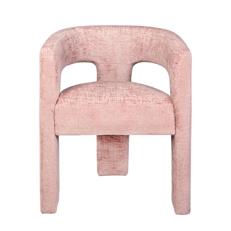 Jofran - Gwen Modern Luxury Jacquard Fabric Upholstered Sculpture Armchair, Pink - 2271-GWENCHPNK