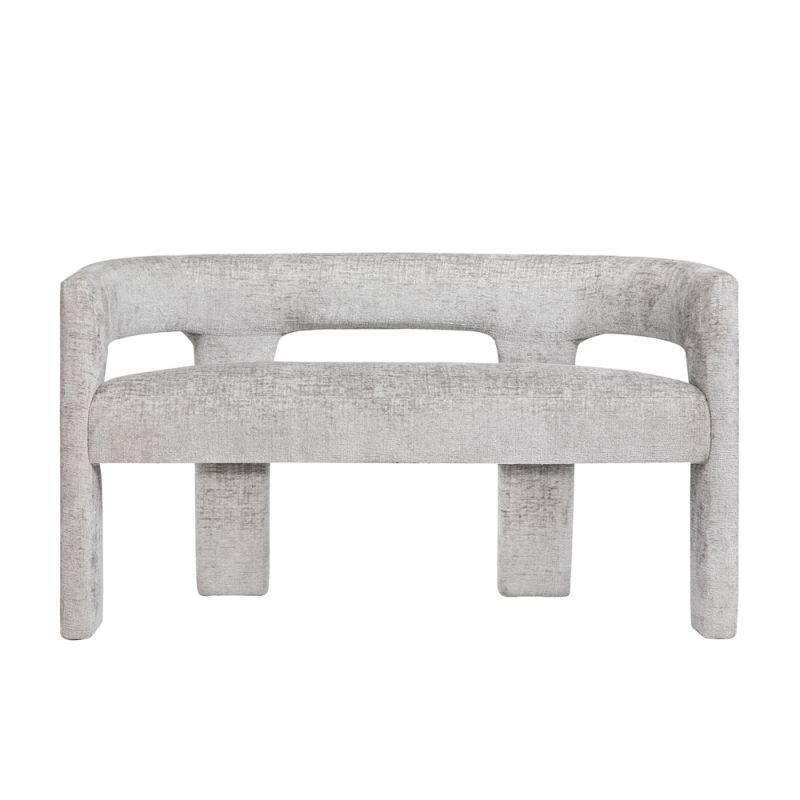 Jofran - Gwen Modern Luxury Jacquard Fabric Upholstered Sculpture Bench, Grey - 2271-GWENBNGRY