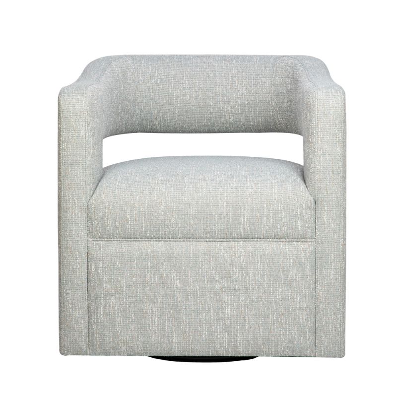 Jofran - Lexy Modern Sculpted Curved Upholstered Swivel Accent Chair, Spa - LEXY-SW-SPA