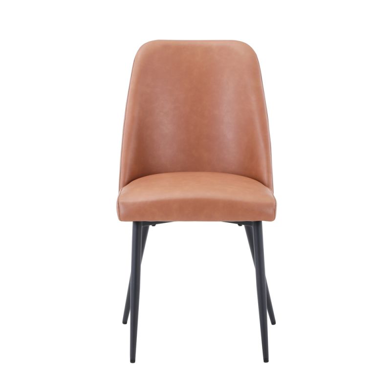 Jofran - Maddox Mid-Century Modern Faux Leather Upholstered Dining Chair (Set of 2) Light Brown - 2271-MADDOXCHLBN