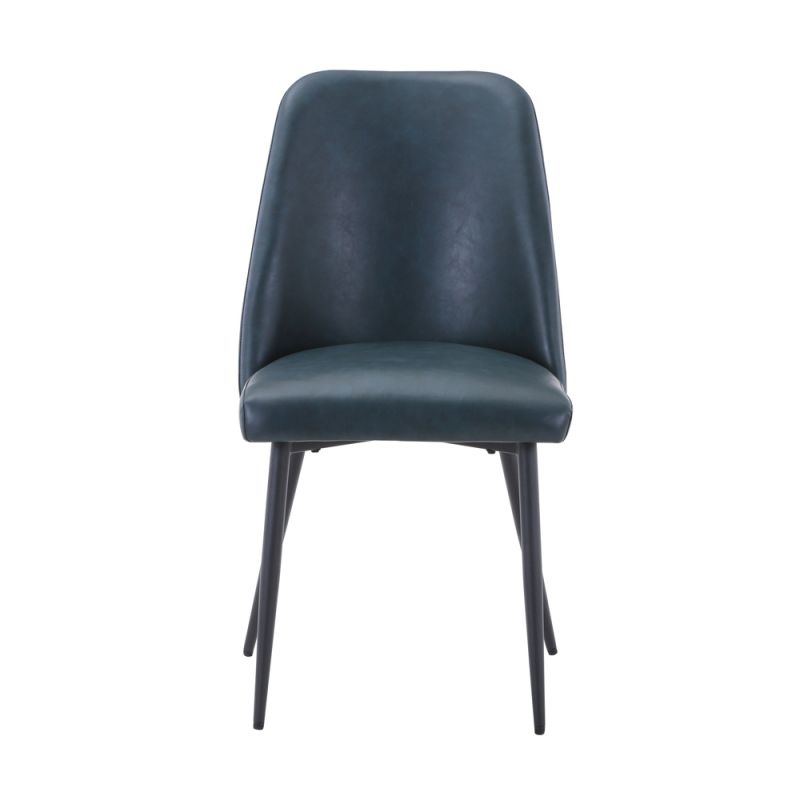 Jofran - Maddox Mid-Century Modern Faux Leather Upholstered Dining Chair (Set of 2) Blueberry - 2271-MADDOXCHBLB