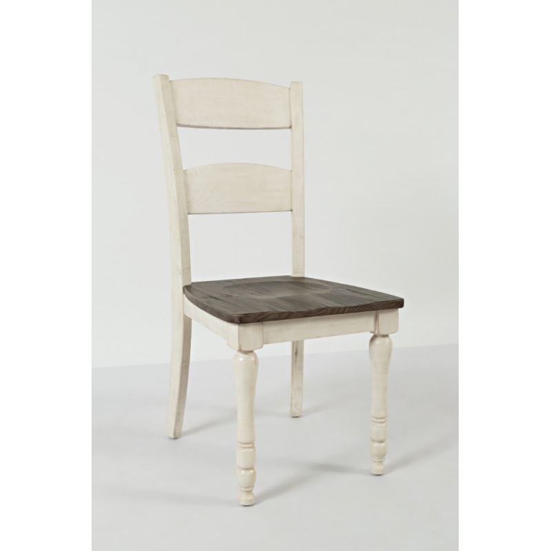 Jofran - Madison County Ladderback Dining Chair in Vintage White (Set of 2) - 1706-401KD