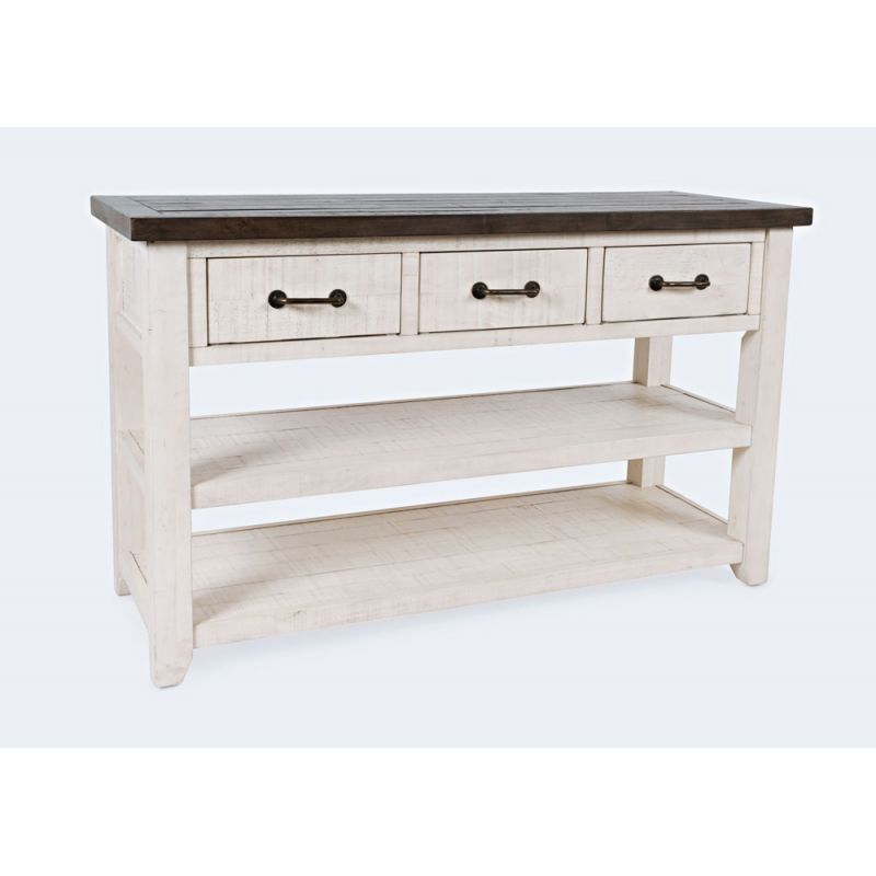 Jofran - Madison County Reclaimed Pine Harris 3 Drawer Console - Vintage White - 1706-14