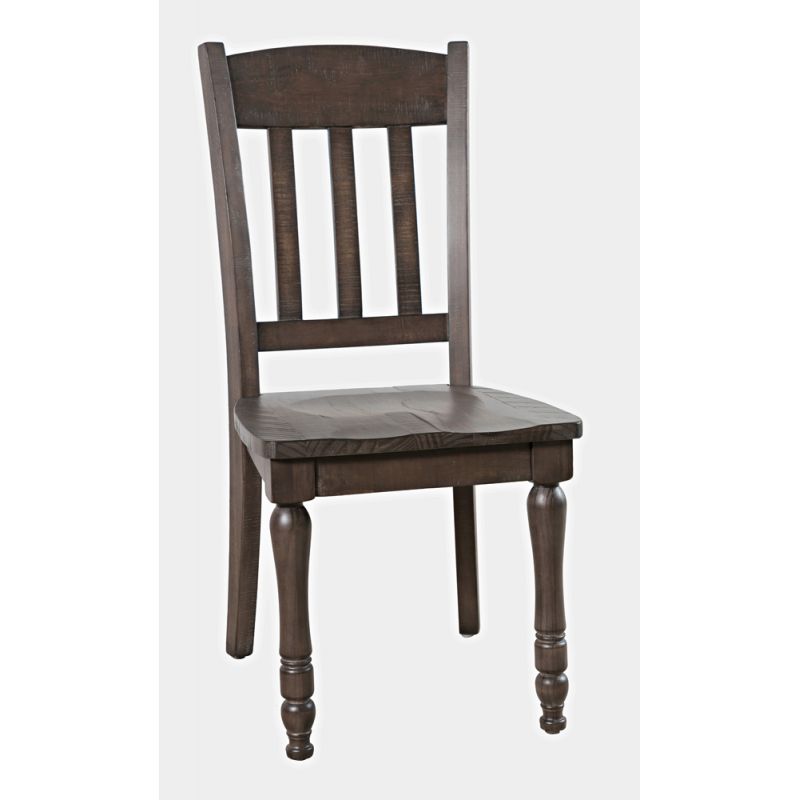 Jofran - Madison County Reclaimed Pine Slatback Dining Chair (Set of 2) - Barnwood Brown - 1700-420KD