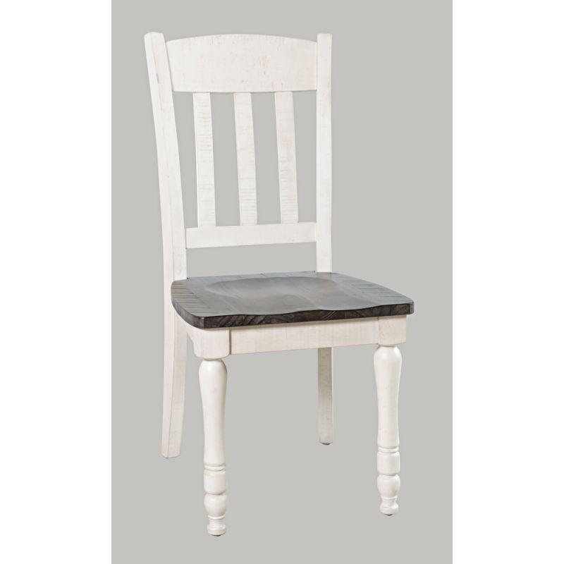 Jofran - Madison County Reclaimed Pine Slatback Dining Chair (Set of 2) - Vintage White - 1706-420KD