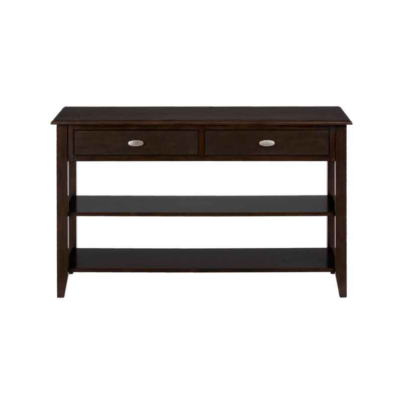 Jofran - Merlot Sofa/Media Table W/2 Drawers, 2 Shelves And Oval Brushed Nickel Hardware - 1030-4