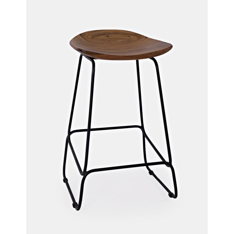 Jofran - Nature's Edge Solid Acacia Counter Height Backless Stool (Set of 2) - Chestnut - 1781-BS160KD