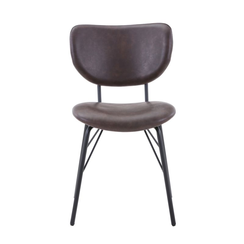 Jofran - Owen Contemporary Modern Faux Leather Split-Back Upholstered Dining Chair (Set of 2) Dark Brown - 2271-OWENCHDBN