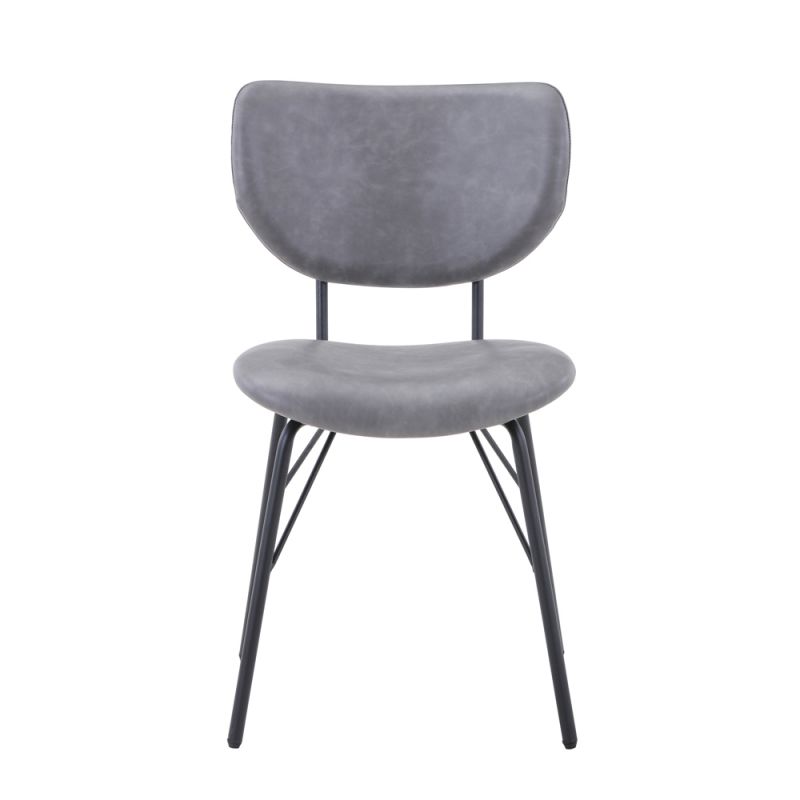 Jofran - Owen Contemporary Modern Faux Leather Split-Back Upholstered Dining Chair (Set of 2) Grey - 2271-OWENCHGRY