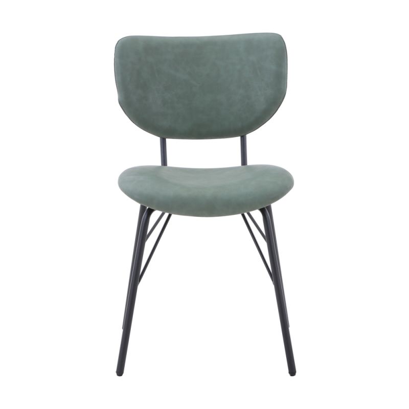 Jofran - Owen Contemporary Modern Faux Leather Split-Back Upholstered Dining Chair (Set of 2) Jade - 2271-OWENCHJD