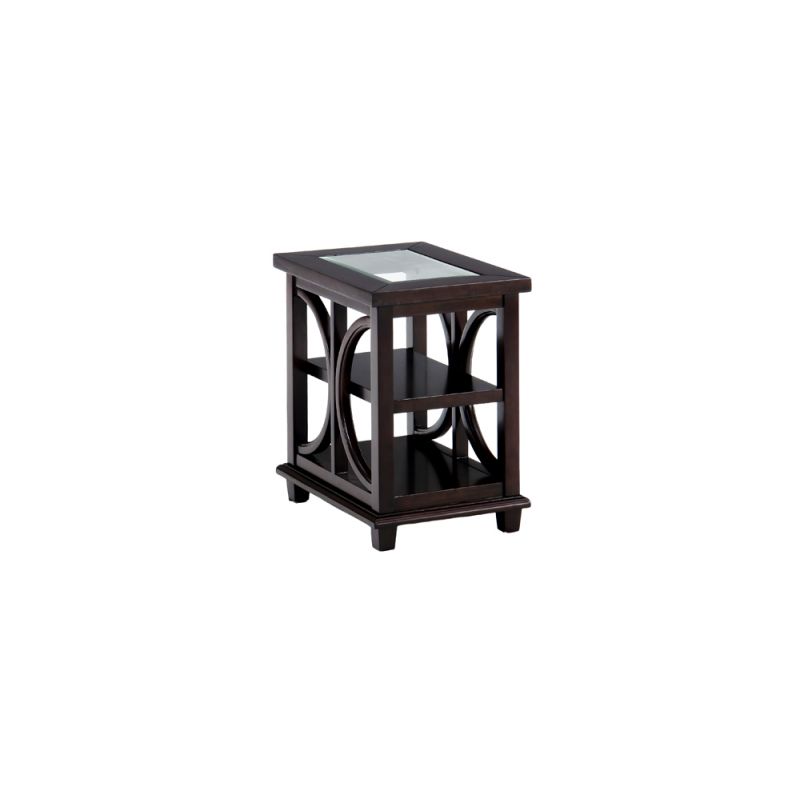 Jofran - Panama Brown Contemporary Wood and Glass Small End Table - 966-7