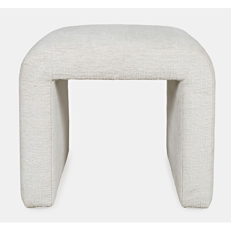 Jofran - Sophia Modern Luxury Curved Upholstered Jacquard Petite Ottoman Bench (Set of 2) Natural - SOPHIA-BN-PTNAT