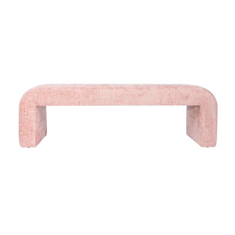 Jofran - Sophia Modern Luxury Curved Upholstered Jacquard Bench - Large, Pink - SOPHIA-BN-LGPNK