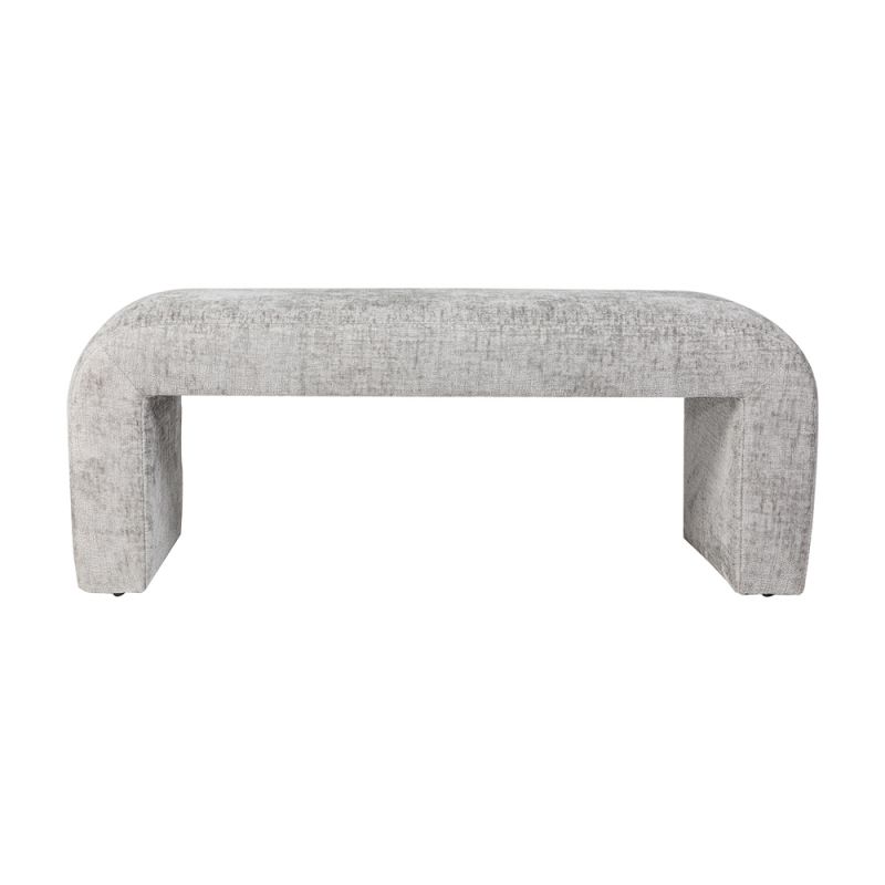Jofran - Sophia Modern Luxury Curved Upholstered Jacquard Bench - Small, Grey - SOPHIA-BN-SMGRY