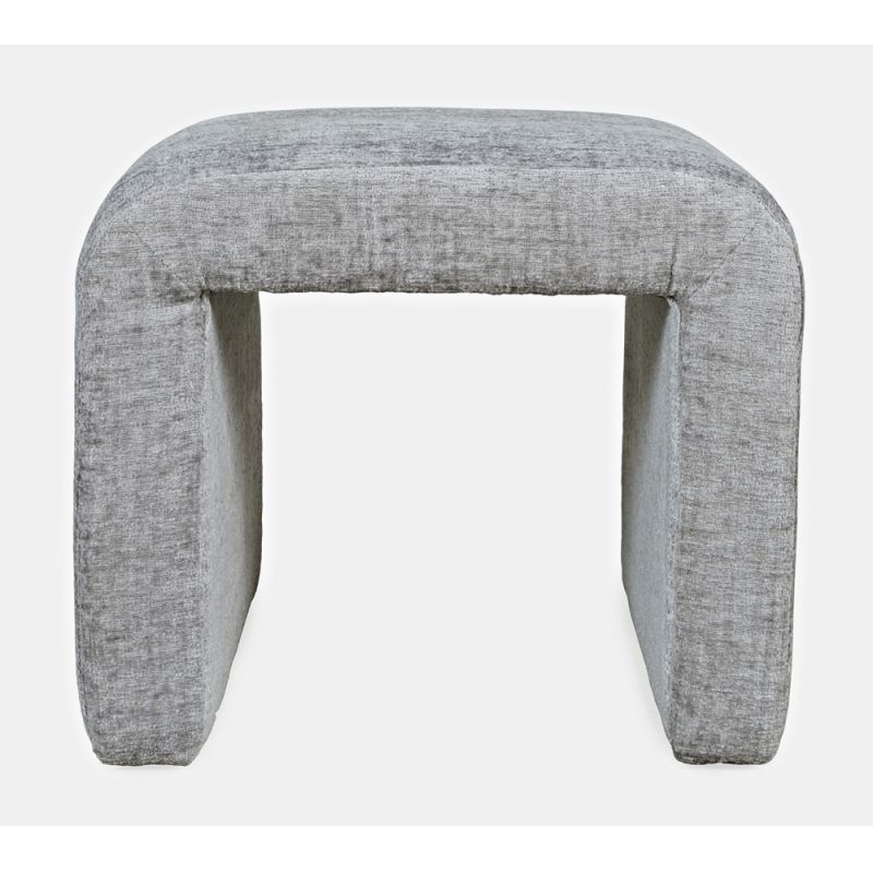 Jofran - Sophia Modern Luxury Curved Upholstered Jacquard Petite Ottoman Bench (Set of 2) Grey - SOPHIA-BN-PTGRY