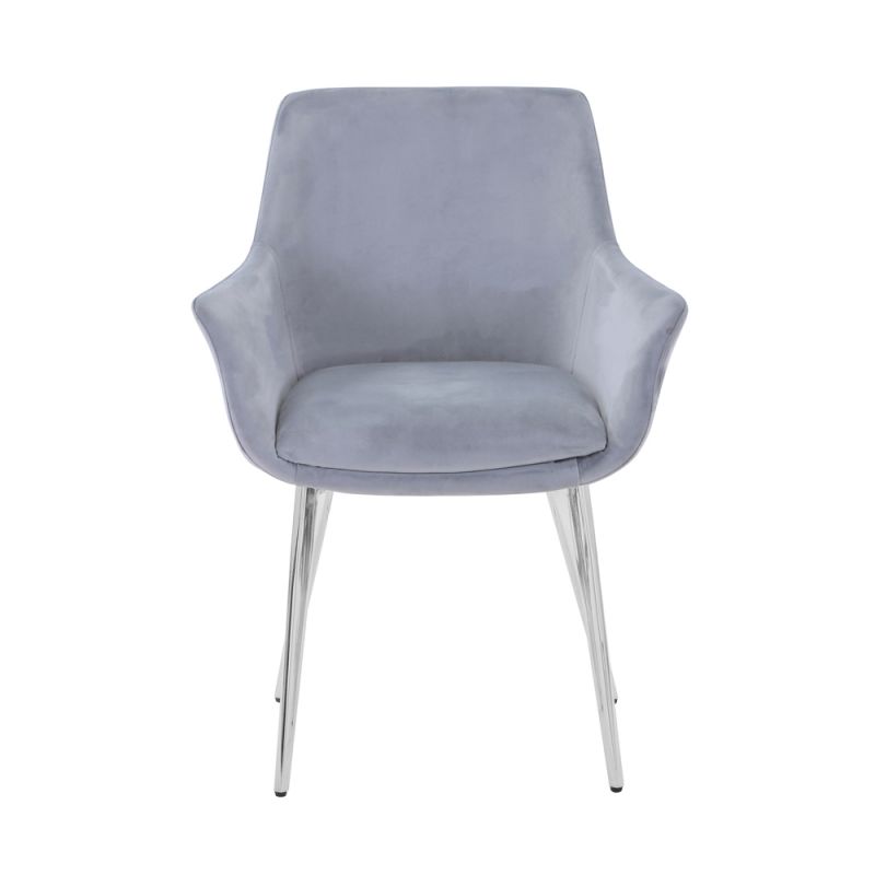 Jofran - Stella Contemporary Modern Upholstered Platinum Dining Chair with Chrome Legs (Set of 2) Platinum - 2271-STELLACHPLT