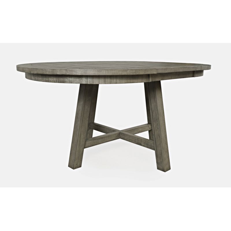 Jofran - Telluride Contemporary Rustic Farmhouse Round to Oval Counter Height Dining Table, Driftwood Grey - 2231-54BCHKT