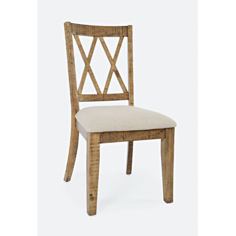 Jofran - Telluride Dining Chair (Set of 2) - Naturally Distressed Telluride, Cream Fabric - 1801-401KD