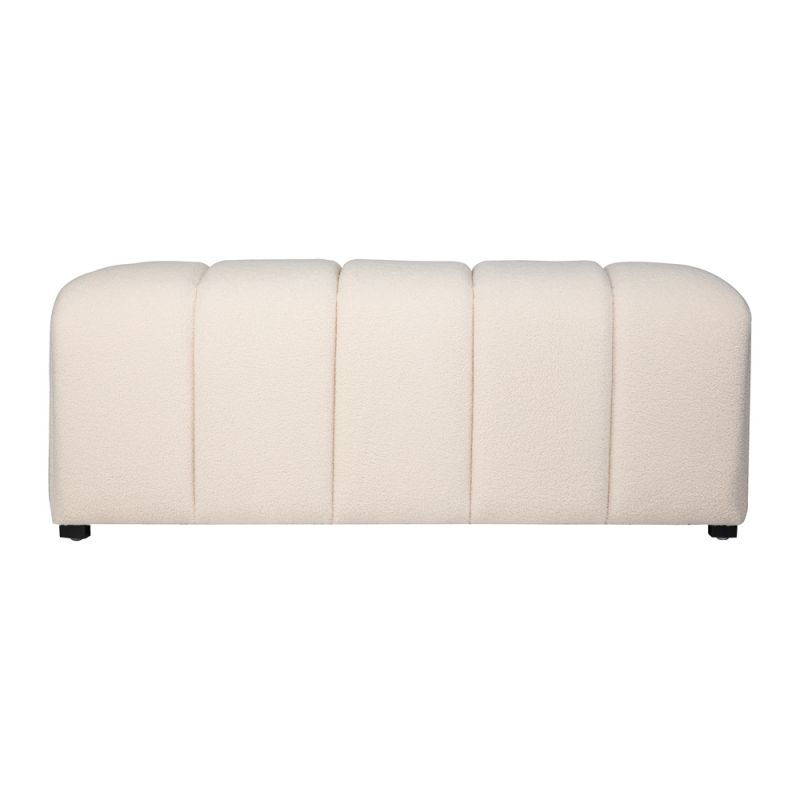 Jofran - Tess Contemporary Modern Ivory Boucle Upholstered Plush Bench, Natural Cream - 2271-TESSBNNAT