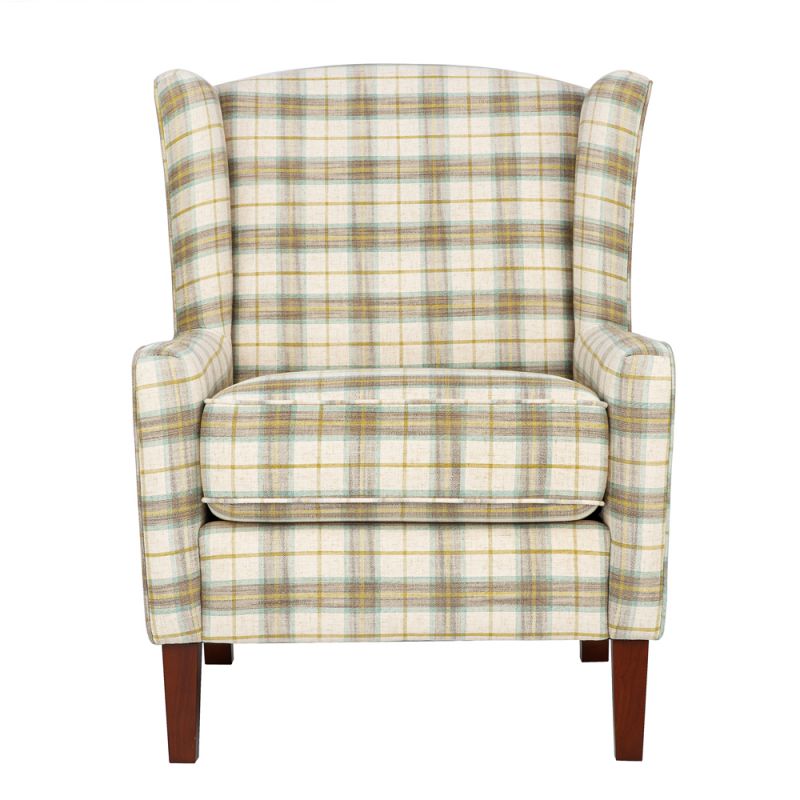 Jofran - Thompson Traditional Classic Wingback Upholstered Accent Chair, Plaid - TAYLOR-CH-MULTI