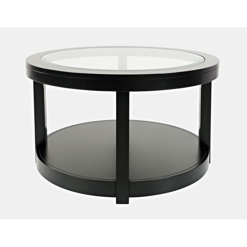 Jofran - Urban Icon Round Glass Inlay Coffee Table - Black - 2001-2