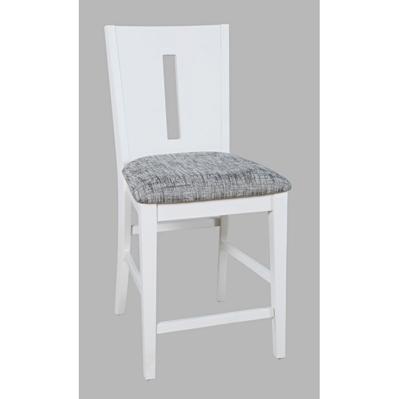 Jofran - Urban Icon Slotback Upholstered Counter Stool (Set of 2) - White - 2003-BS410KD