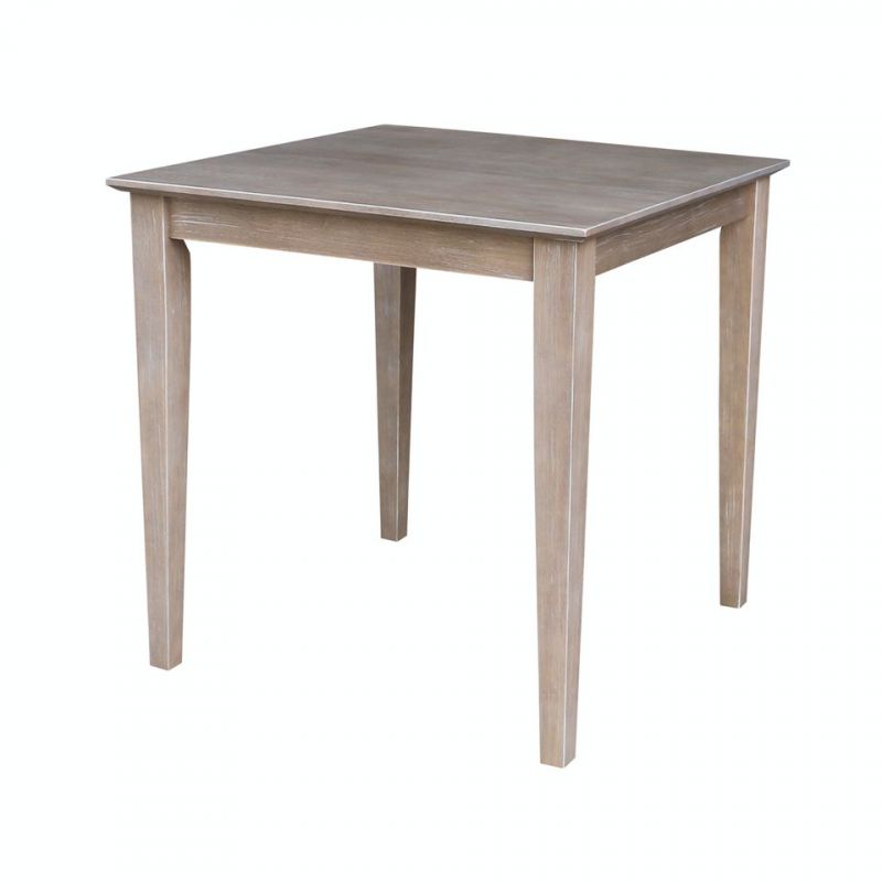 John Thomas Furniture - Dining Essentials - 30'' Square Table Top w/ 30'' Shaker Legs in Taupe Gray - T09-3030T_T09-30S