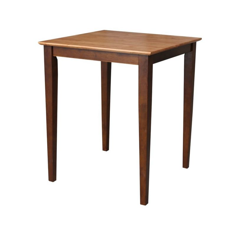 John Thomas Furniture - Dining Essentials - 30'' Square Table Top w/ 36'' Shaker Legs in Cinnamon/Espresso - T58-3030T_T581-36S